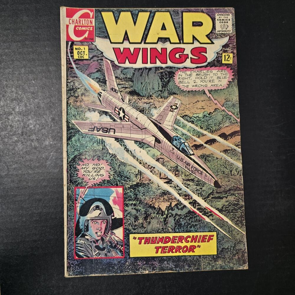 WAR WINGS #1 Viet Nam Air War PHANTOMS of NuDINH 5.0/5.5 OW Oct 1968 Charlton